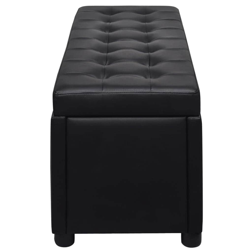 Storage Ottoman Artificial Leather Black