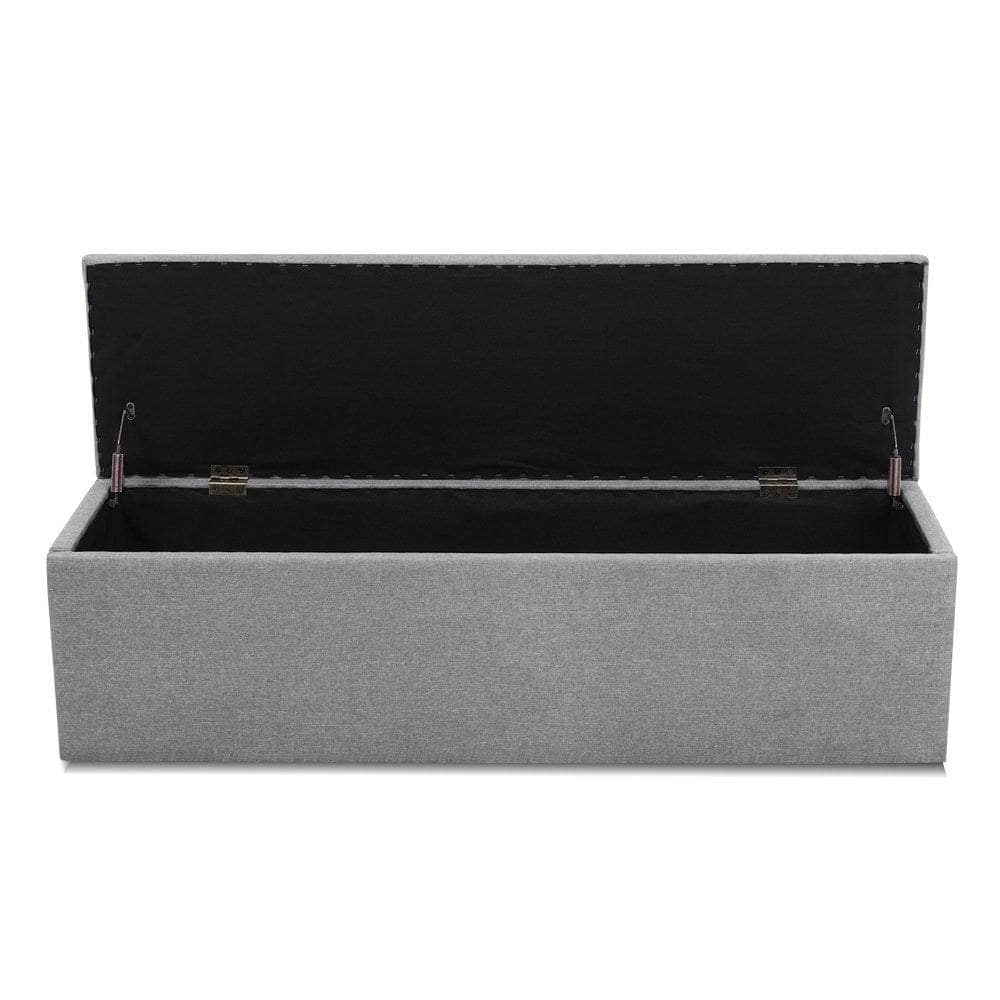 Storage Ottoman Blanket Box 140cm Linen Grey