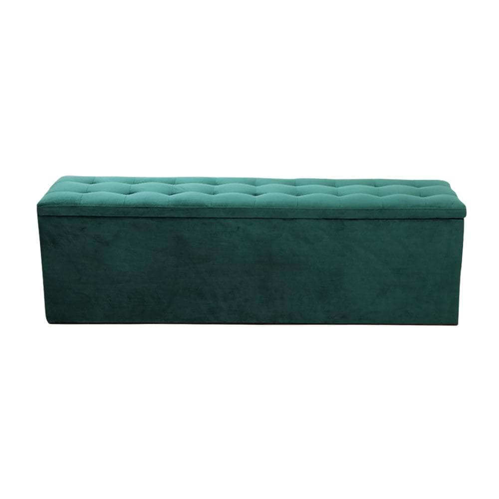 Storage Ottoman Blanket Box 140cm Velvet Green