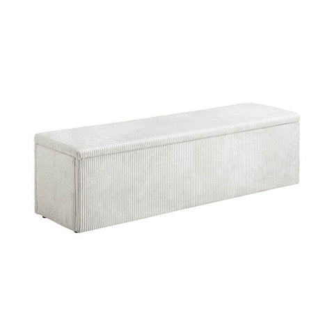 Storage Ottoman Blanket Box XL Polyester Beige/Grey