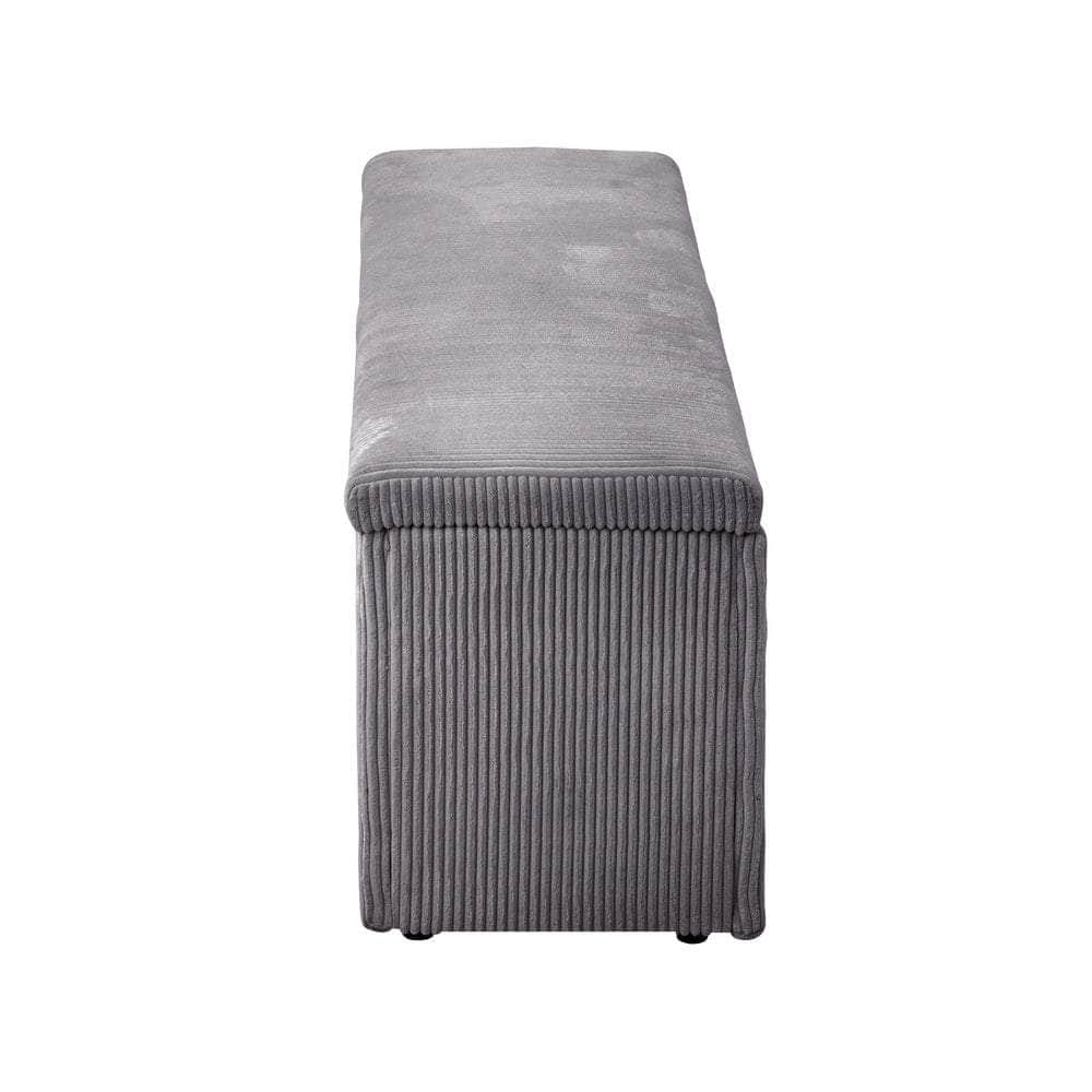 Storage Ottoman Blanket Box XL Polyester Beige/Grey