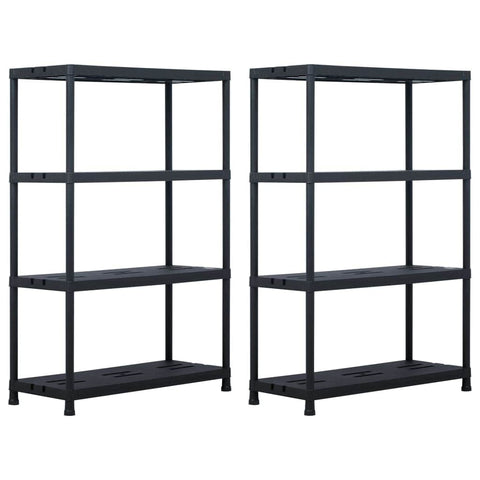 Storage Shelf Racks 2 pcs Black 220 kg Plastic