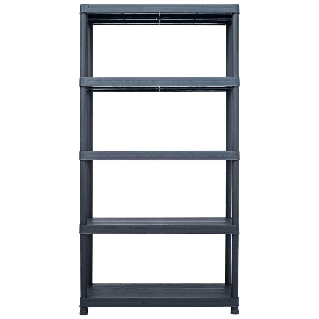 Storage Shelf Racks 2 pcs Black 250 kg Plastic