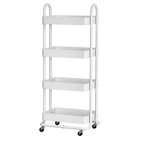 Storage Trolley Kitchen Cart 4 Tiers Black