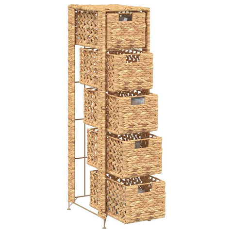 Storage Unit with 5 Baskets Water Hyacinth