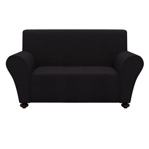 Stretch Couch Slipcover Black Polyester Jersey