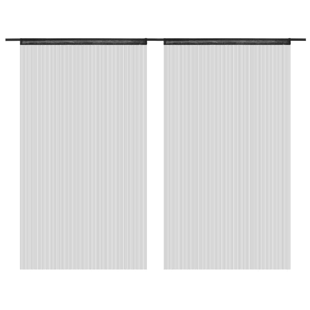 String Curtains 2 pcs--Black