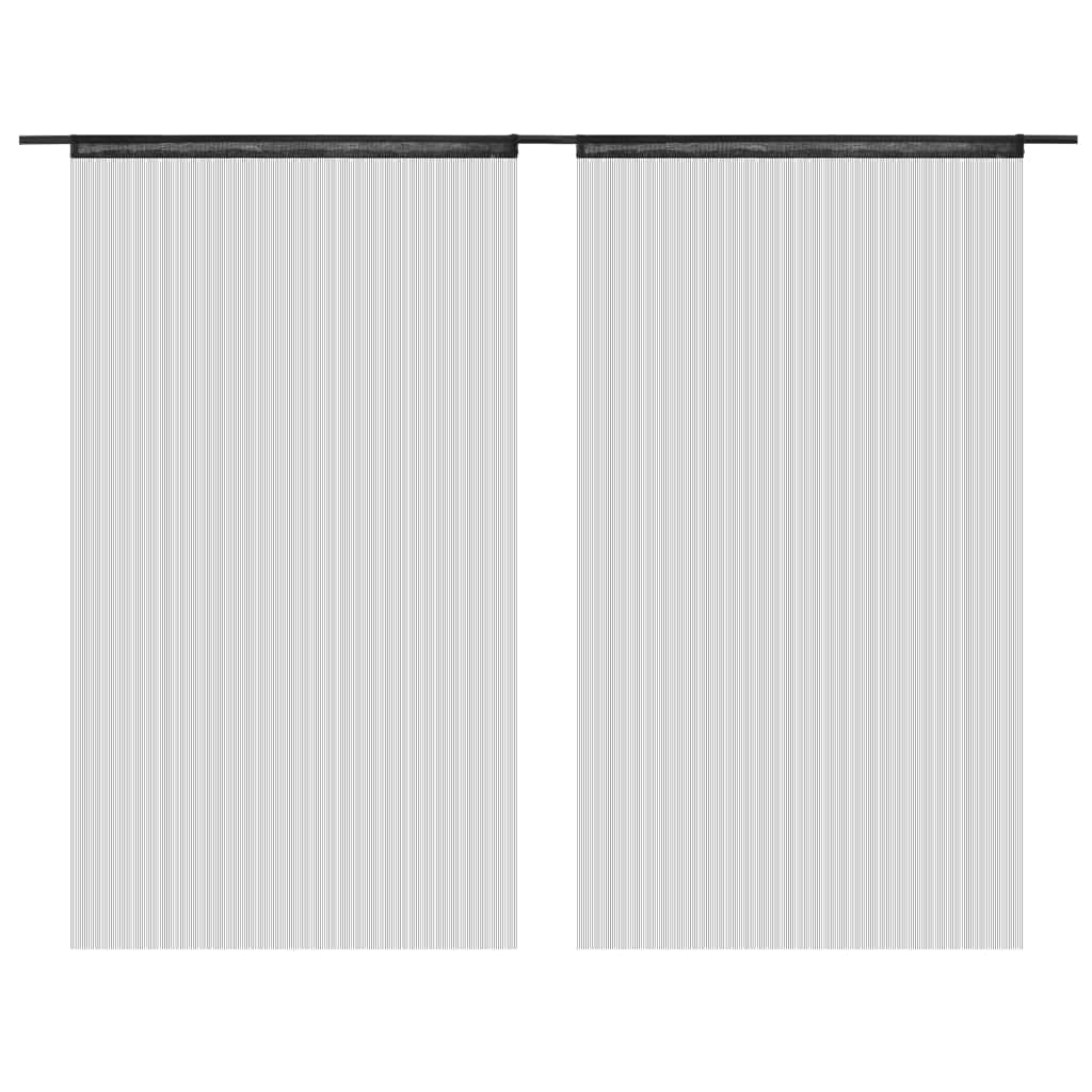 String Curtains 2 pcs(Black)