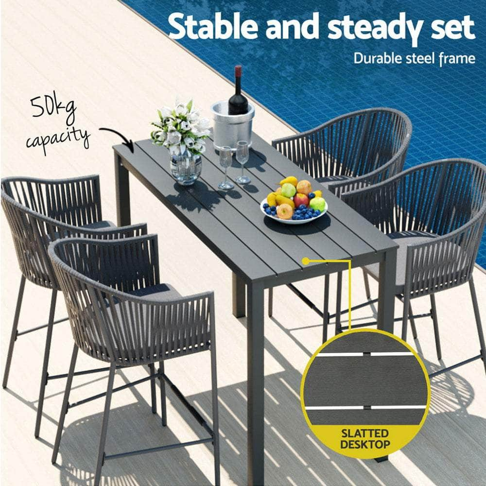 Stylish 5-Piece Outdoor Bar Set