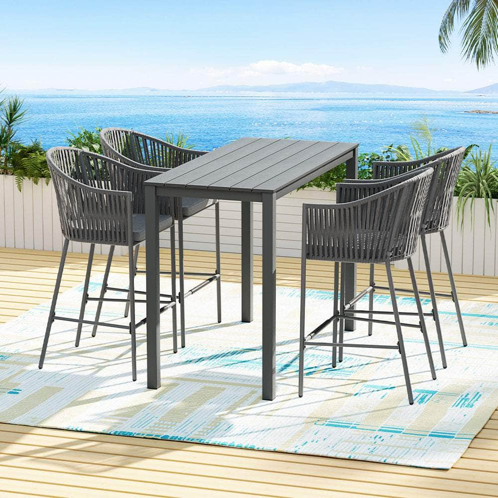 Stylish 5-Piece Outdoor Bar Set