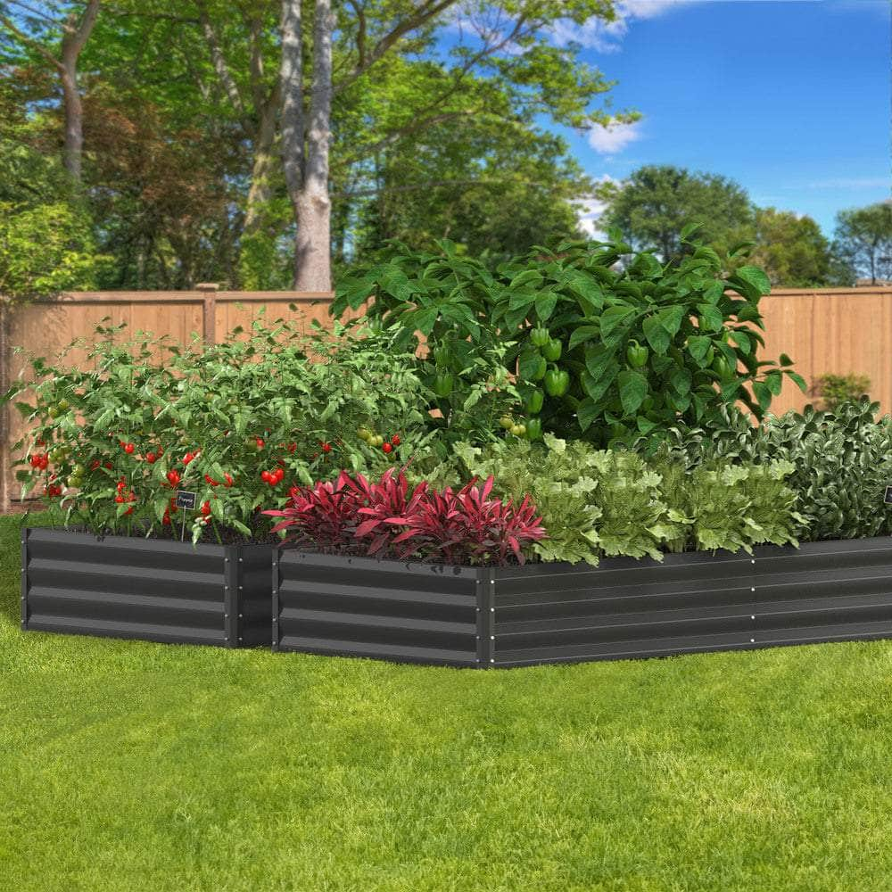 Stylish and Functional: Outdoor Dual Galvanised Steel Garden Beds and Fencing