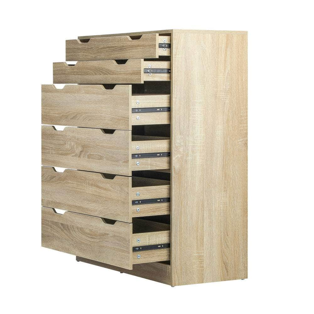 Stylish and Functional: Wooden 6-Drawer Chest of Drawers for Clothes Storage