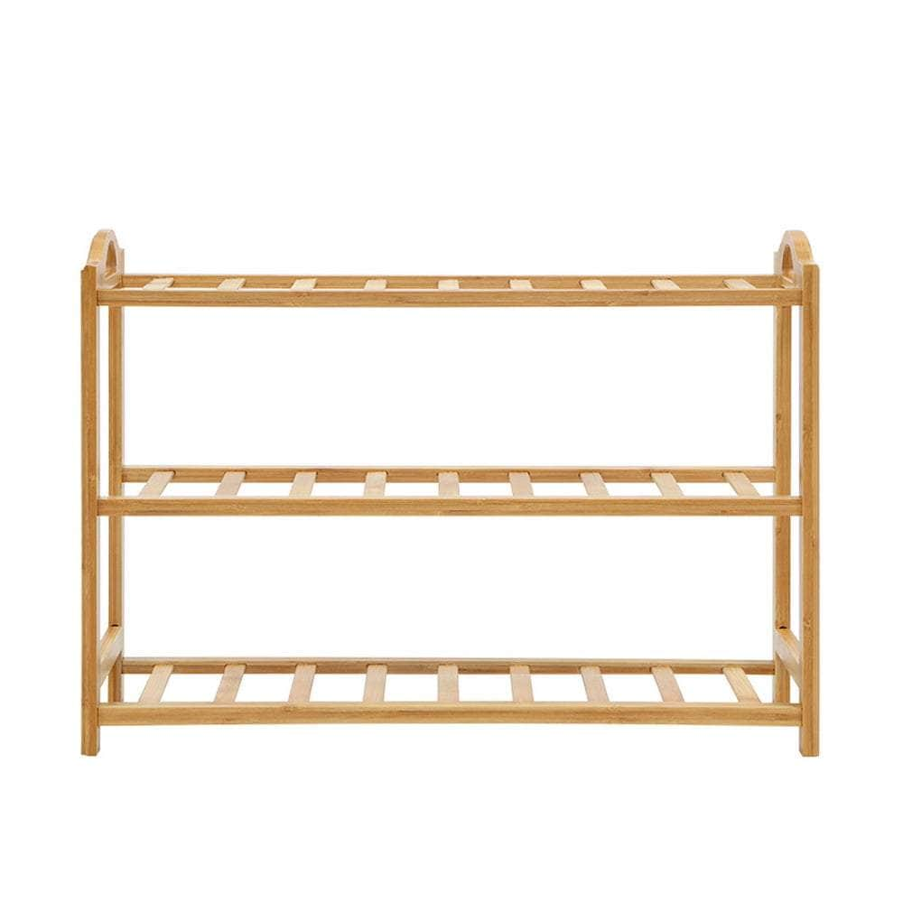 Stylish Bamboo Shoe Rack - 3-Tier 9 Pairs