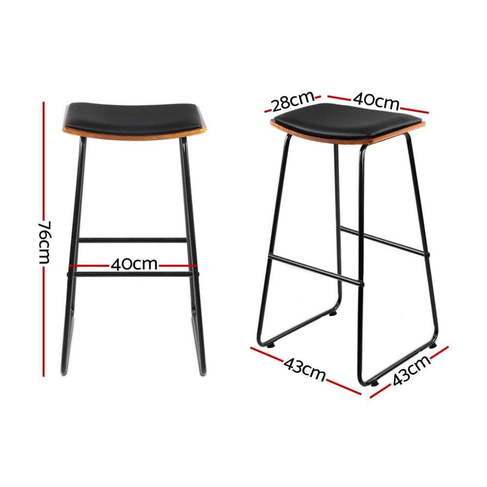 Stylish Bar Stools - Set of 2 Metal Chairs