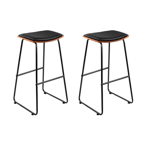 Stylish Bar Stools - Set of 2 Metal Chairs