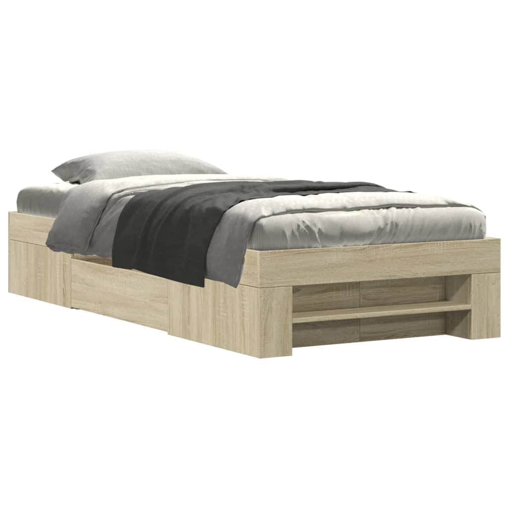 Stylish Bed Frame Sonoma Oak - Engineered Wood Single Size