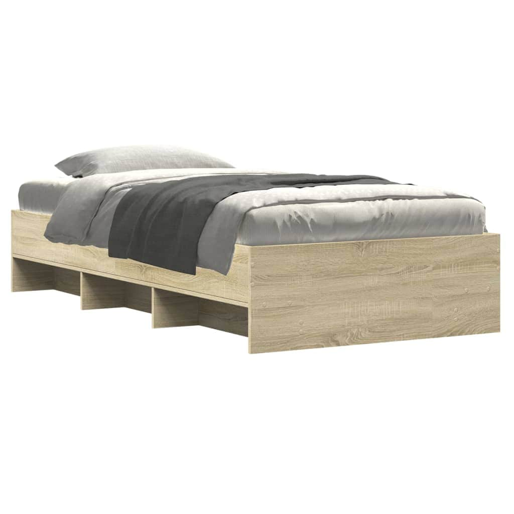 Stylish Bed Frame Sonoma Oak Engineered Wood Single Size