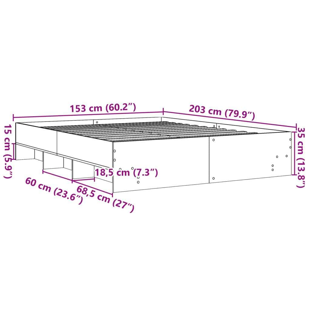 Stylish Bed Frame Sonoma Oak Queen Size