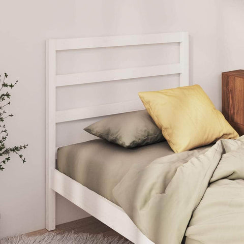 Stylish Bed Headboard White Solid Wood Pine