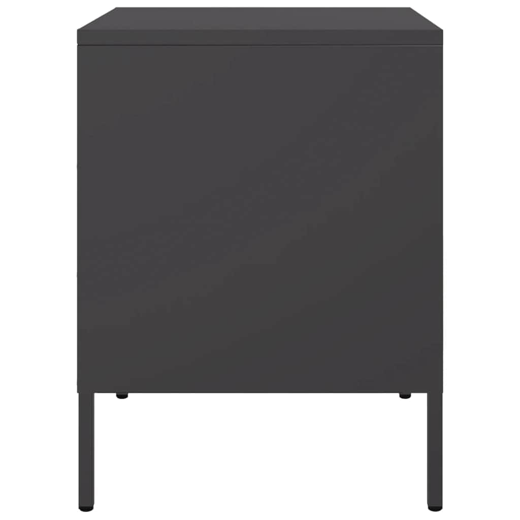 Stylish Bedside Cabinets 2 pcs Black Steel