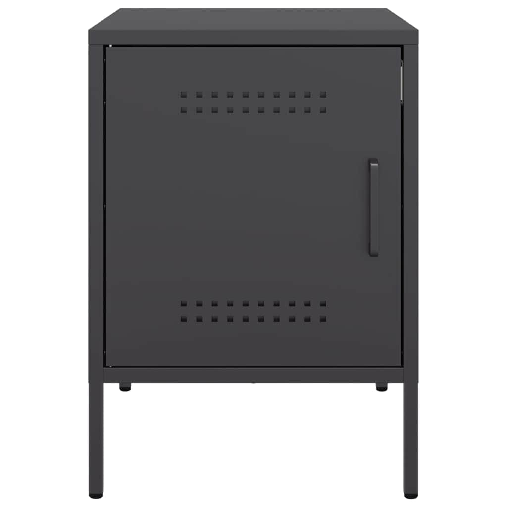 Stylish Bedside Cabinets 2 pcs Black Steel