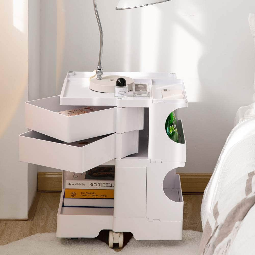 stylish Boby Trolley Storage Bedside Table Mobile Cart 3 Tier YE/OR/GR/GY/PK/WH