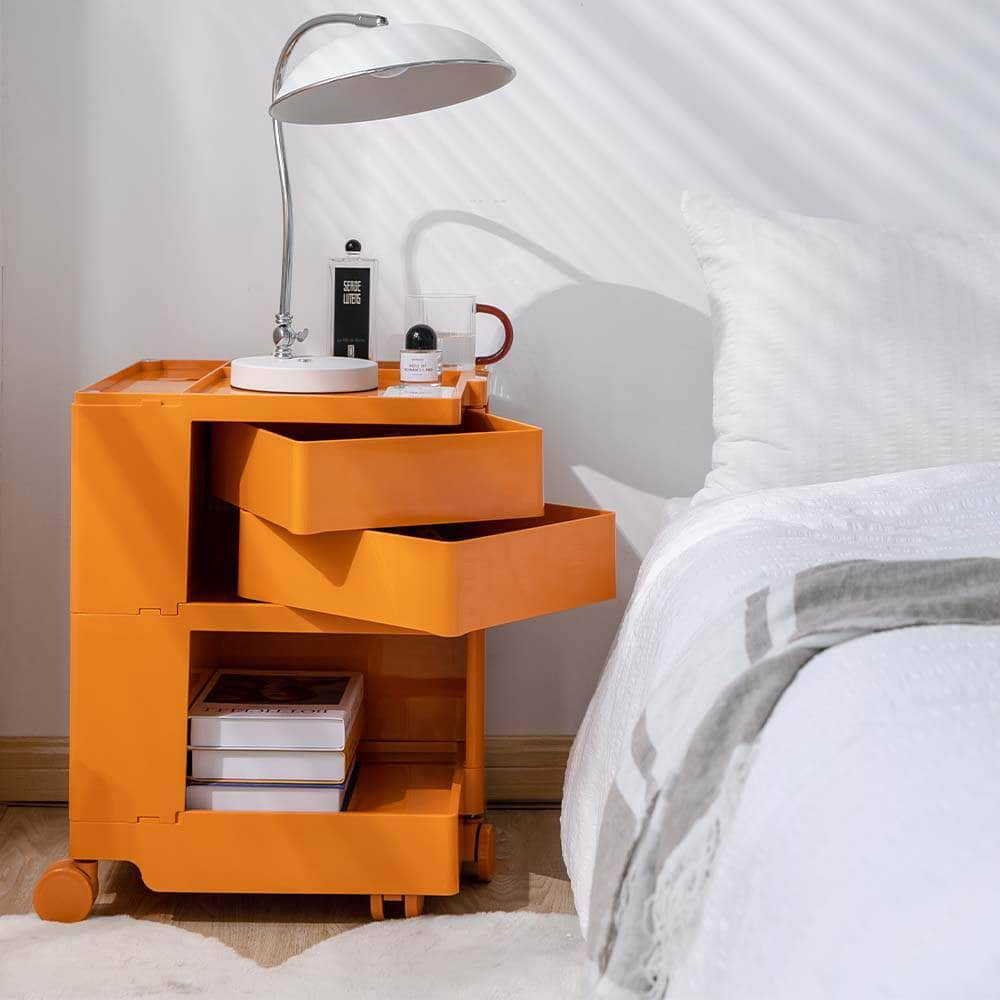 stylish Boby Trolley Storage Bedside Table Mobile Cart 3 Tier YE/OR/GR/GY/PK/WH