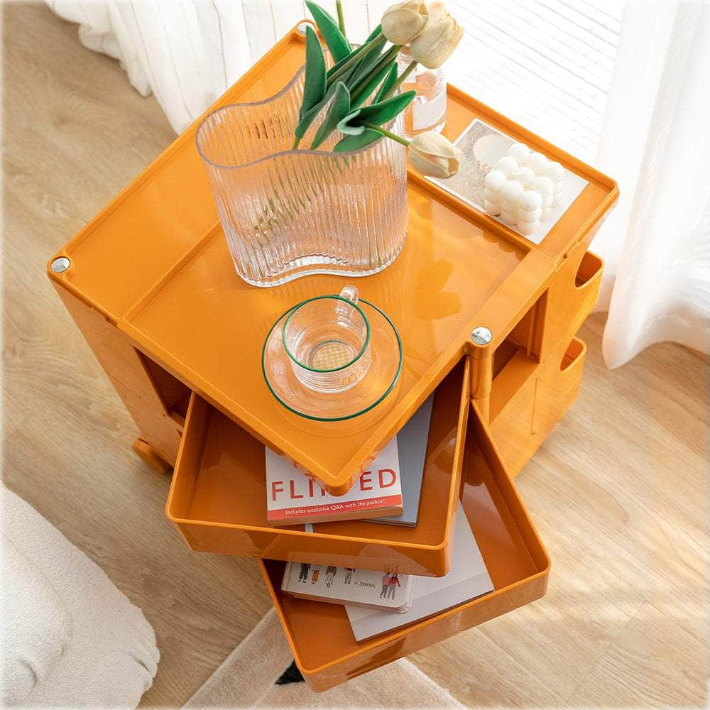 stylish Boby Trolley Storage Bedside Table Mobile Cart 3 Tier YE/OR/GR/GY/PK/WH