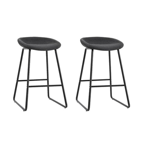 Stylish Brown PU Leather Bar Stools - Set of 2