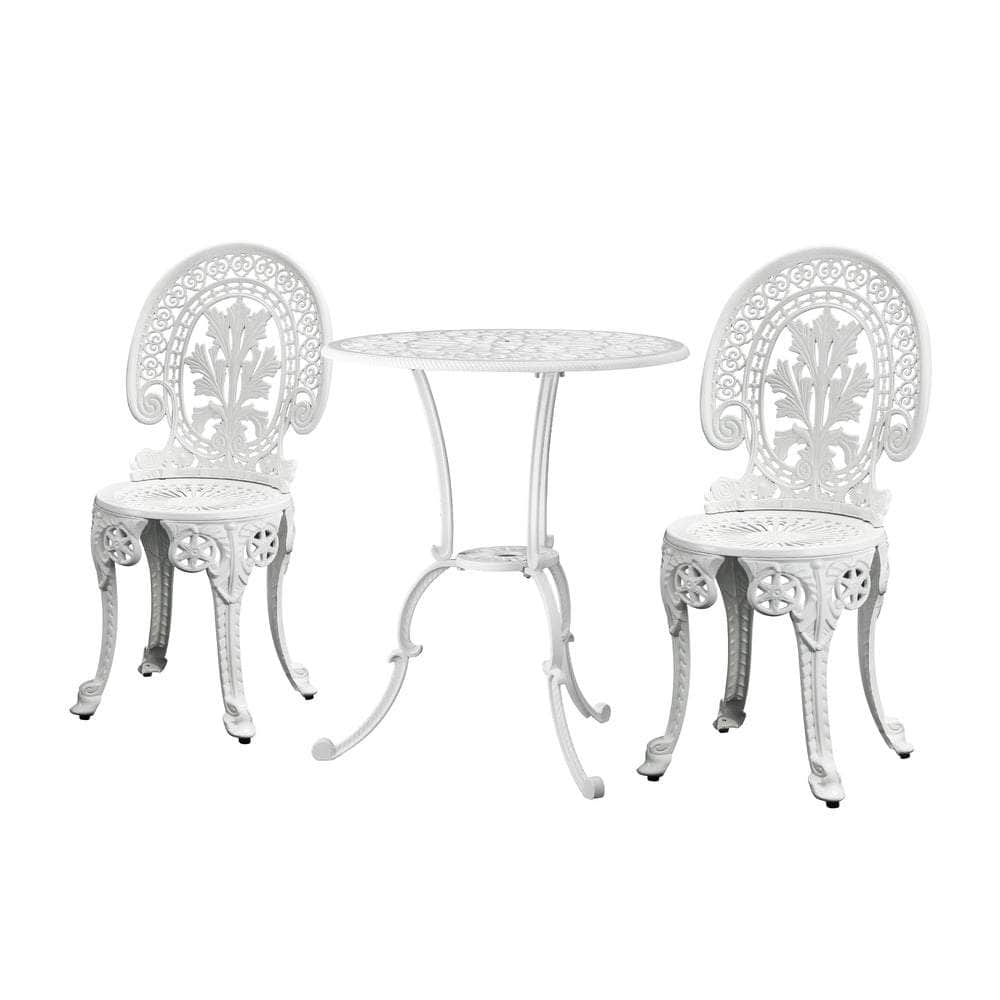 Stylish Cast Aluminium Patio Furniture: 3-Piece Bistro Set