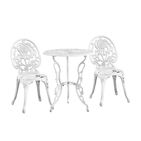 Stylish Cast Aluminium Patio Furniture: 3-Piece Bistro Set