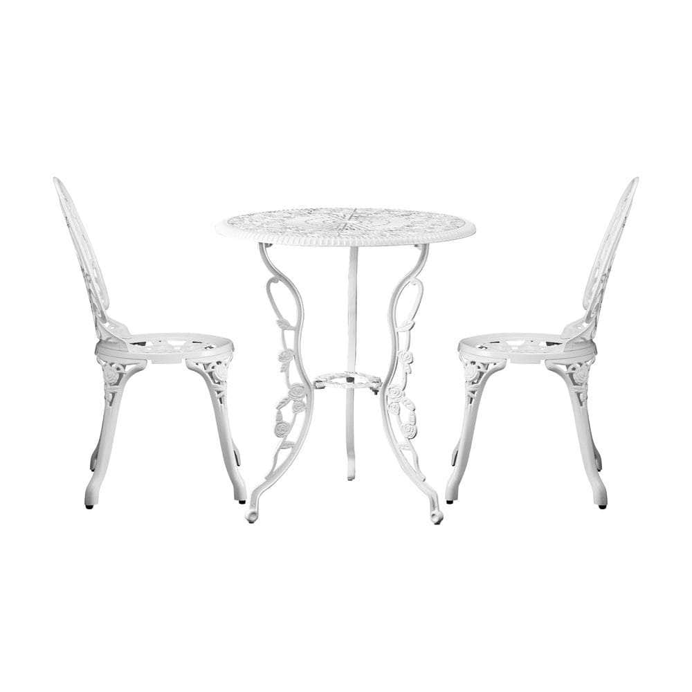 Stylish Cast Aluminium Patio Furniture: 3-Piece Bistro Set