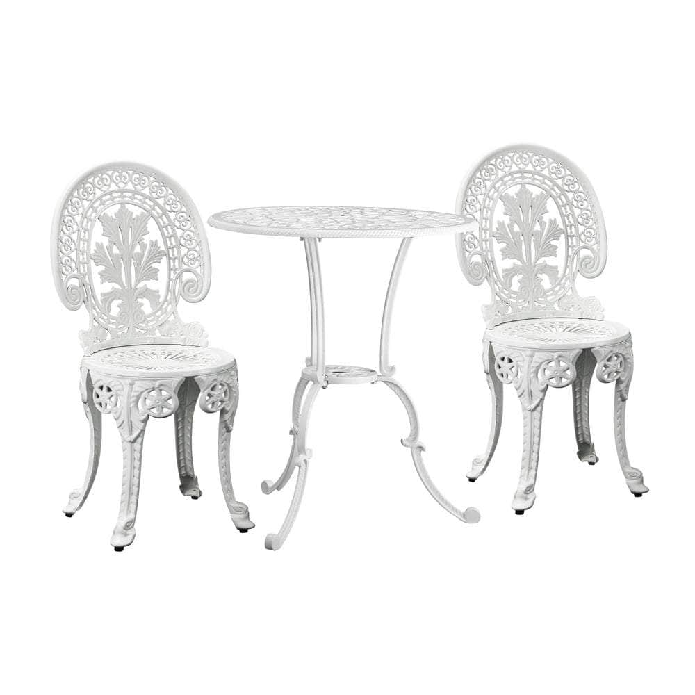 Stylish Cast Aluminium Patio Furniture: 3-Piece Bistro Set