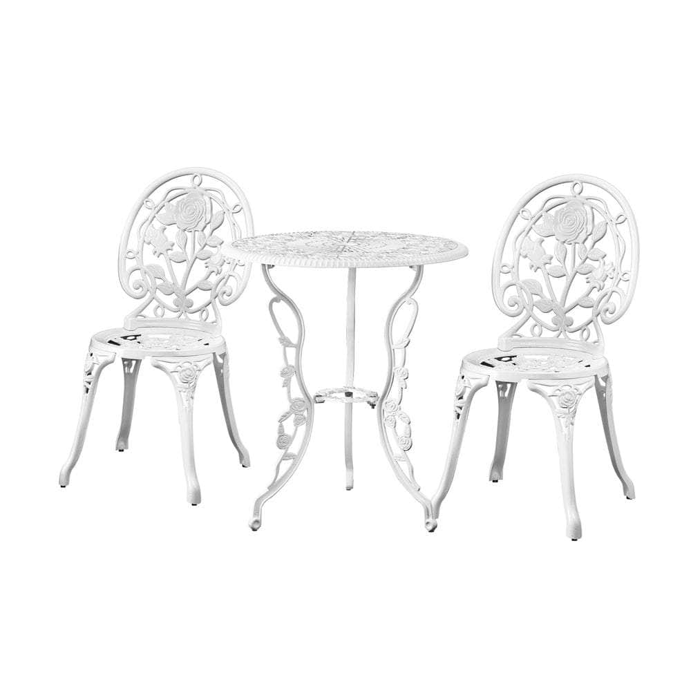 Stylish Cast Aluminium Patio Furniture: 3-Piece Bistro Set