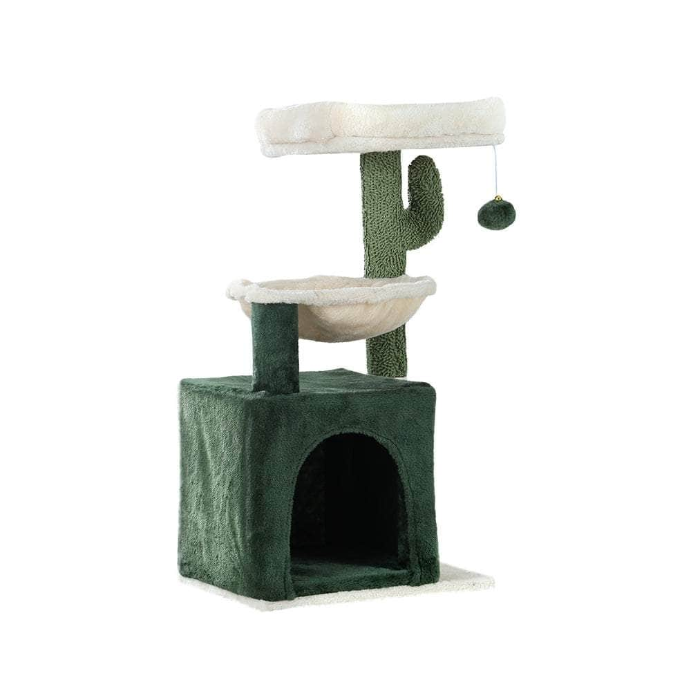 Stylish Cat Tree Tower with Scratching Posts - 78cm Green