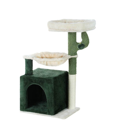 Stylish Cat Tree Tower with Scratching Posts - 78cm Green