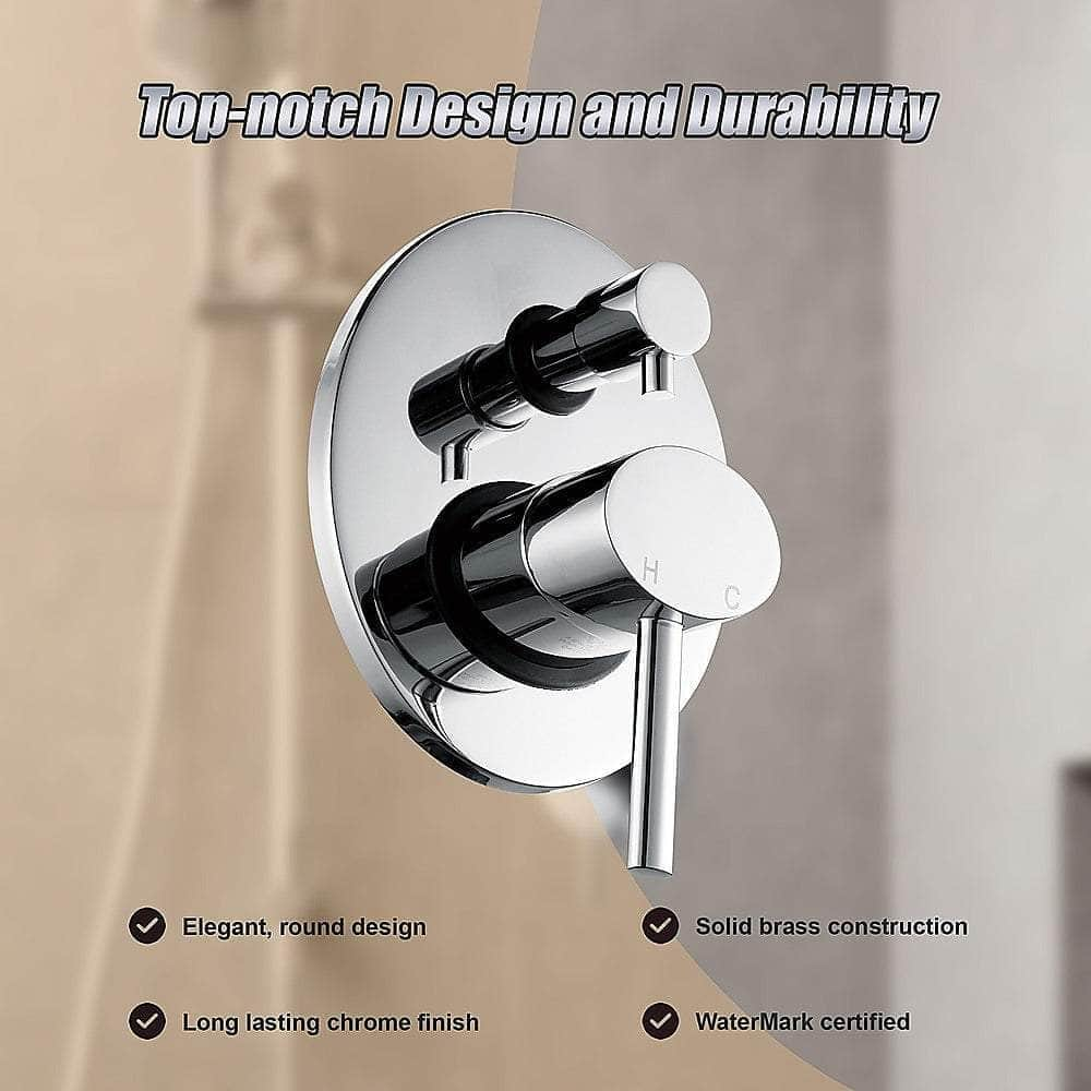 Stylish Chrome Bathroom Shower Wall Mixer Diverter W/ Watermark