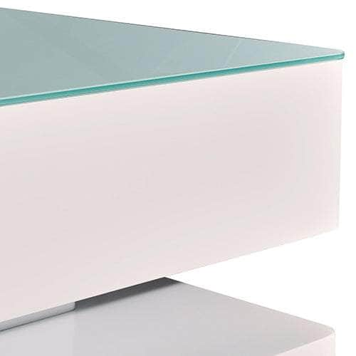 Stylish Coffee Table High Gloss Finish Shiny White With 4 Drawers Storage