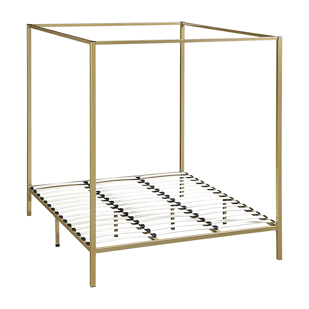 Stylish design 4 Four Poster King Bed Frame-Gold/Cream