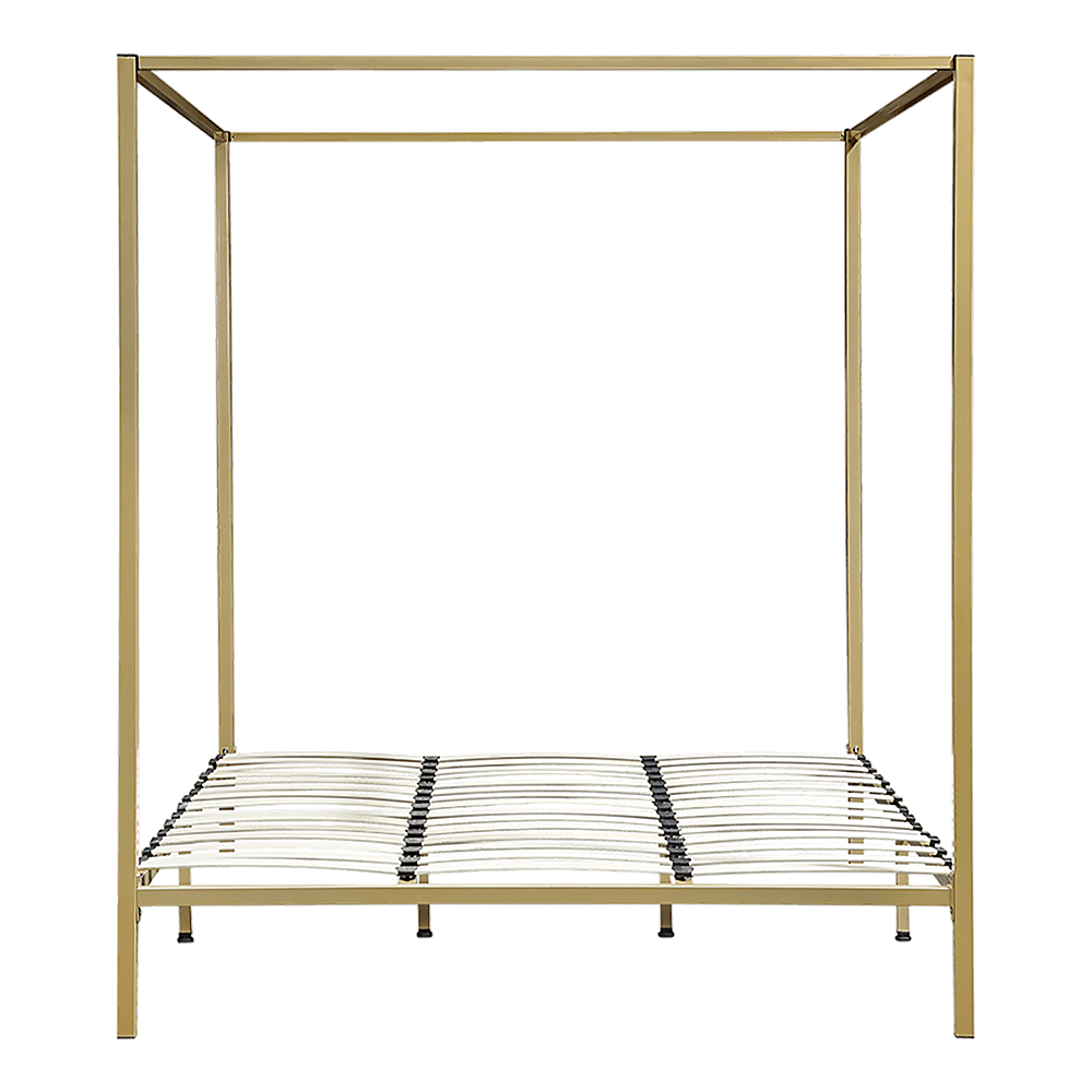 Stylish design 4 Four Poster King Bed Frame-Gold/Cream