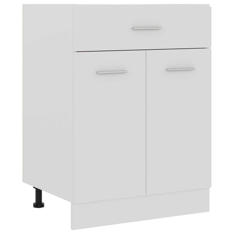 Stylish Drawer Bottom Cabinet White Engineered Wood