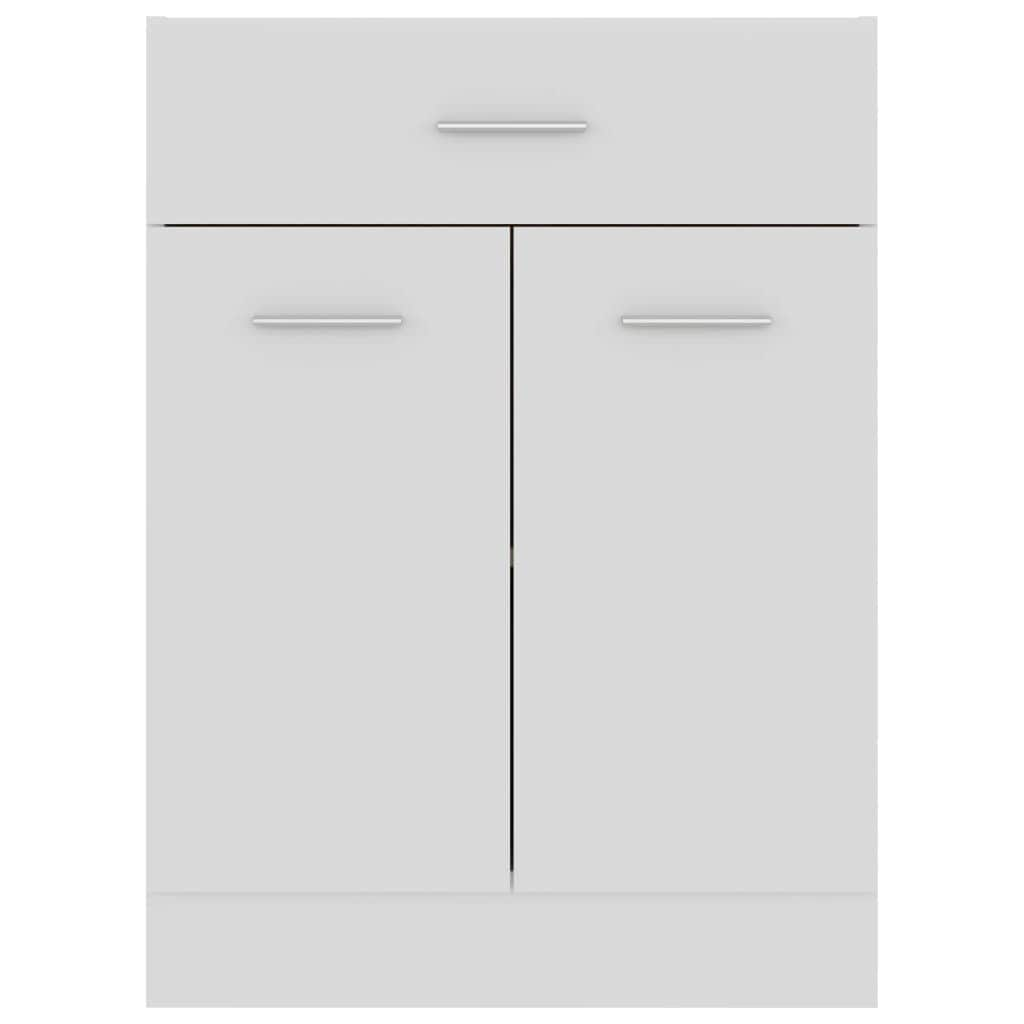 Stylish Drawer Bottom Cabinet White Engineered Wood