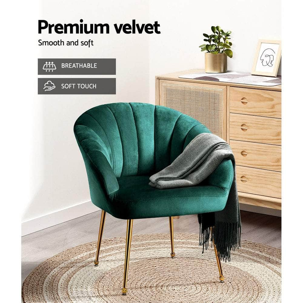 Stylish eye catching Velvet Sofa Couch Armchair-GY/ G/B/P