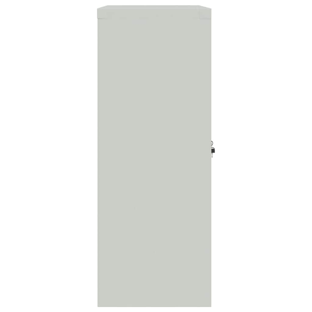 Stylish File Cabinet Light Grey Steel