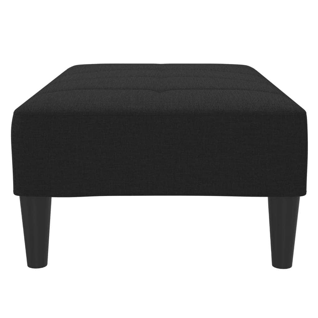 Stylish Footstool Black Fabric