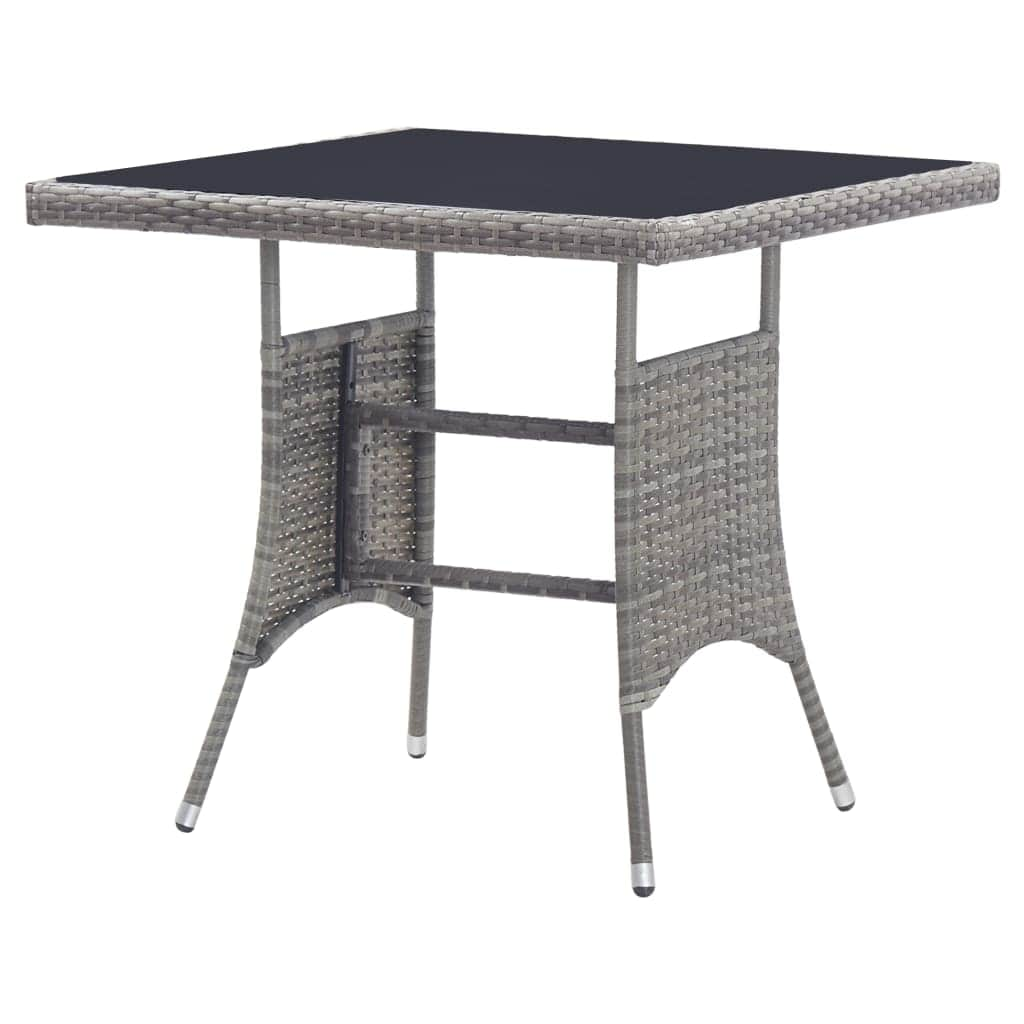 Stylish Garden Table Grey Poly Rattan