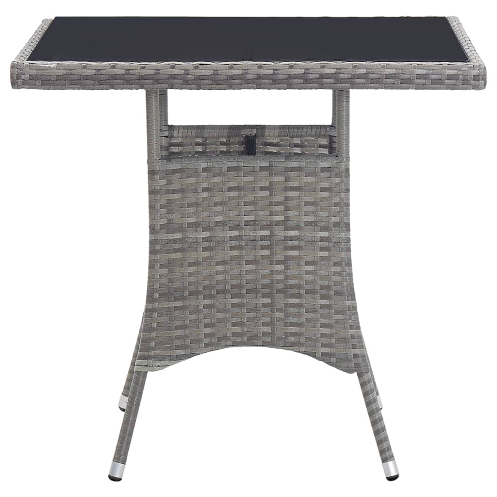 Stylish Garden Table Grey Poly Rattan