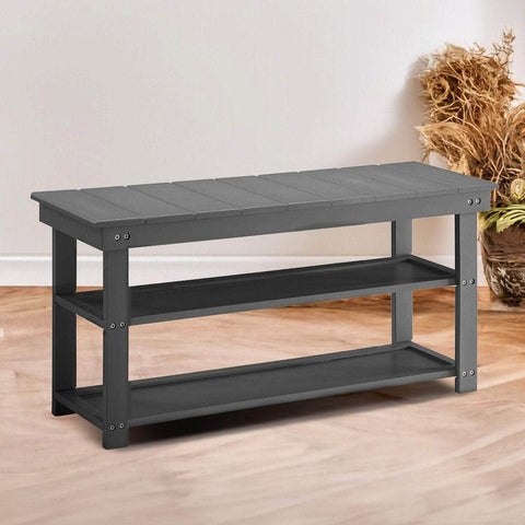 Stylish Grey/Black Shoe Storage Bench