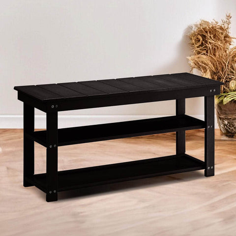 Stylish Grey/Black Shoe Storage Bench