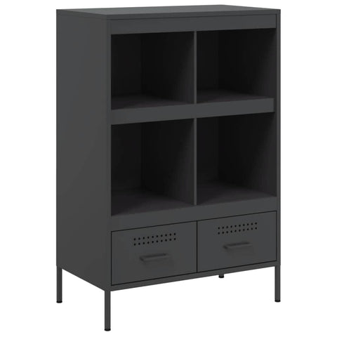 Stylish Highboard Black Cold-rolled Steel